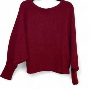 She + Sky Burgundy Scoop Neck Sweater